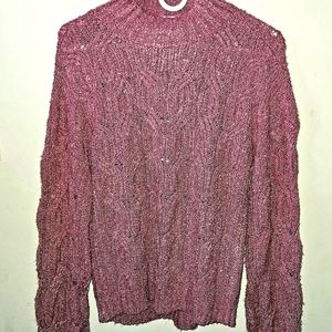 Raspberry Cable Sweater